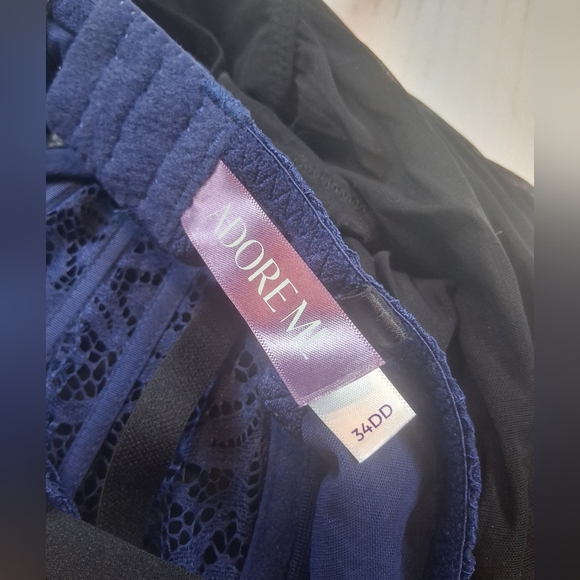 Adore Me Babydoll Lingerie Black And Blue Size 34DD NWT - Picture 9 of 10